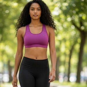 Nike Purple Medium-Impact Racerback Sports Bra